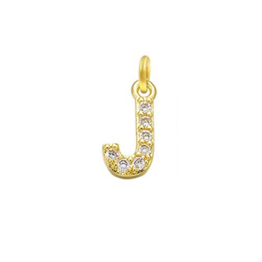 English Pavé Letter Charm