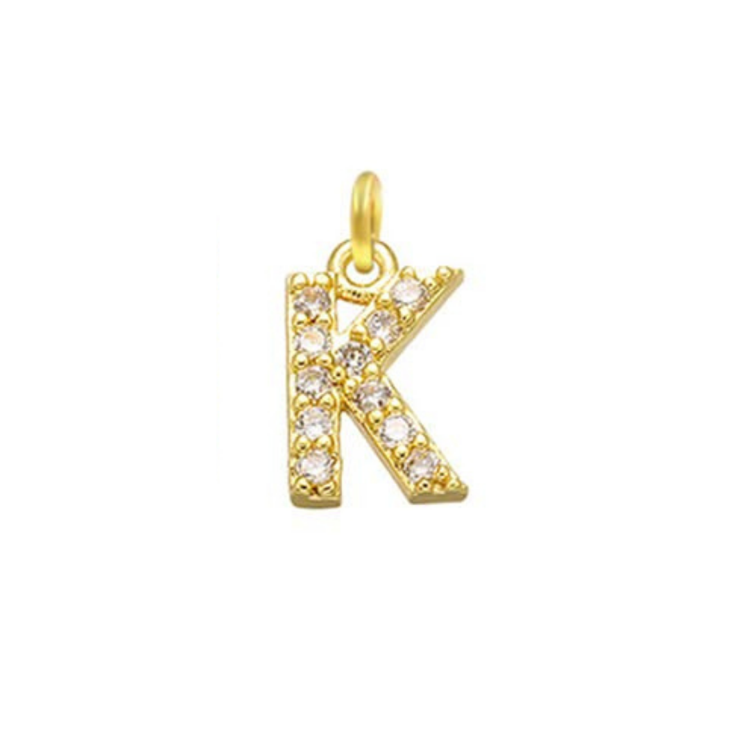 English Pavé Letter Charm