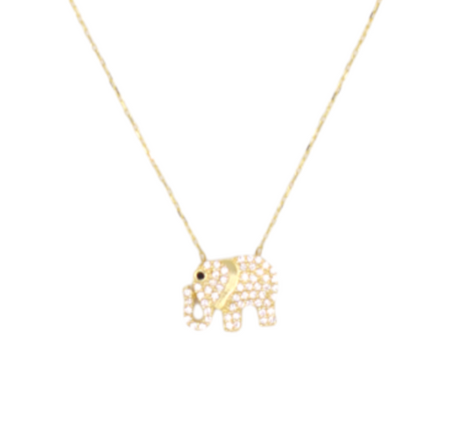 Pavé Elephant Necklace