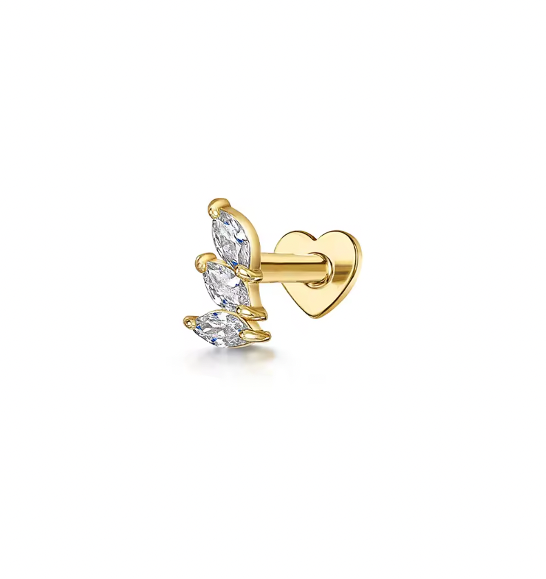 Triple Marquise Stud Earring