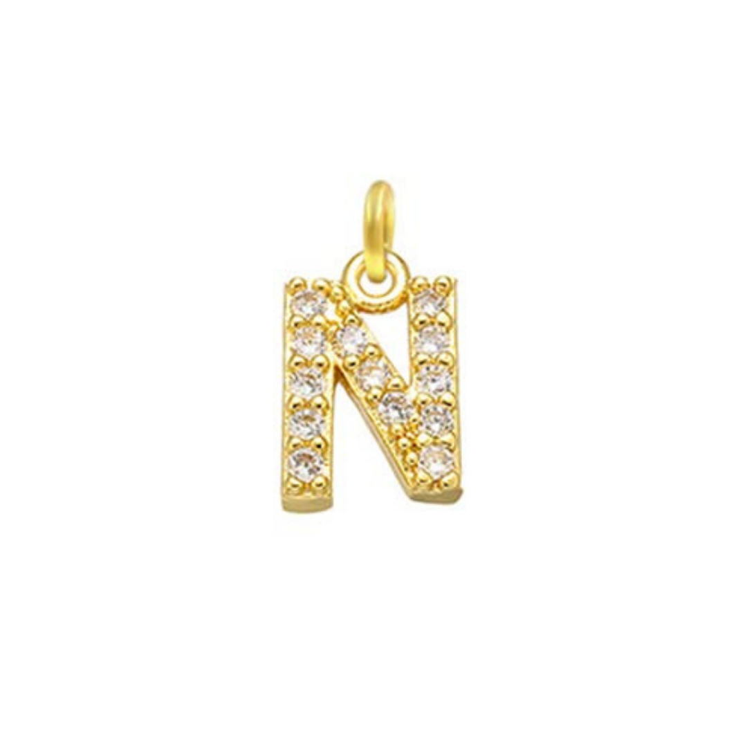 English Pavé Letter Charm