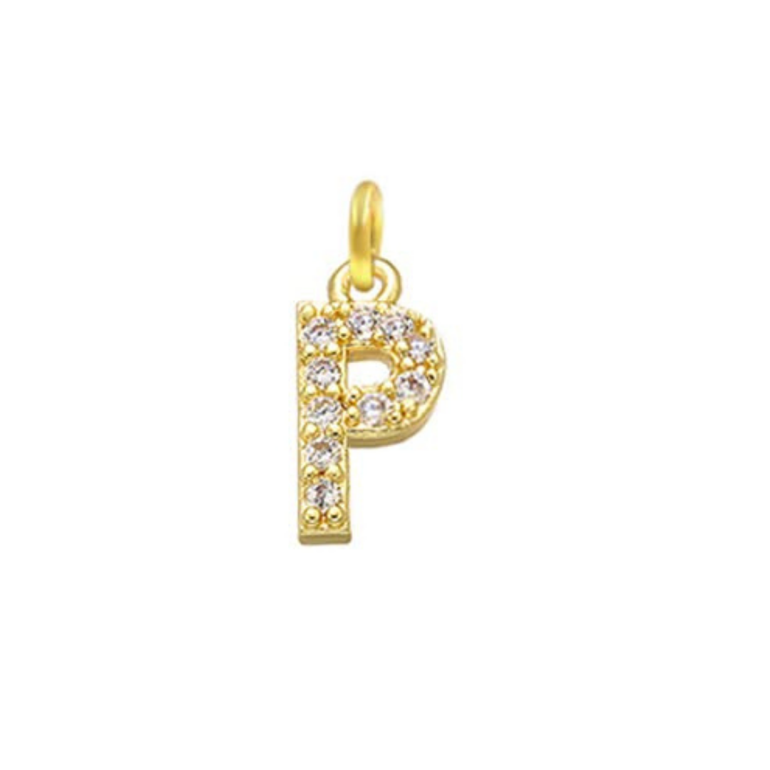 English Pavé Letter Charm