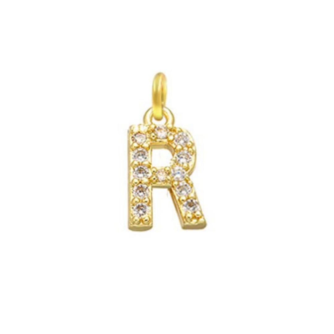 English Pavé Letter Charm