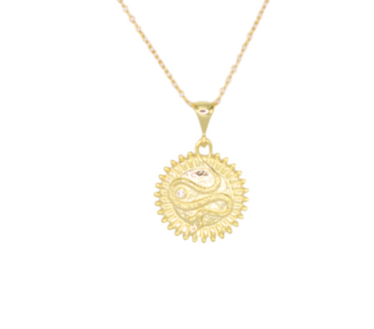 Textured Snake Round Necklace