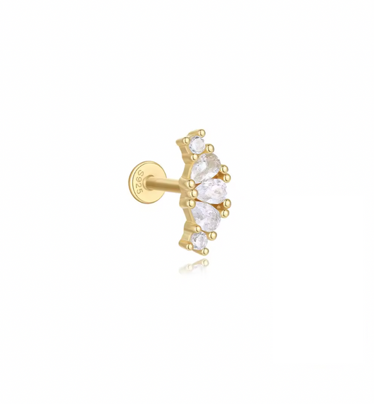 Multi Pears Curved Stud Earring