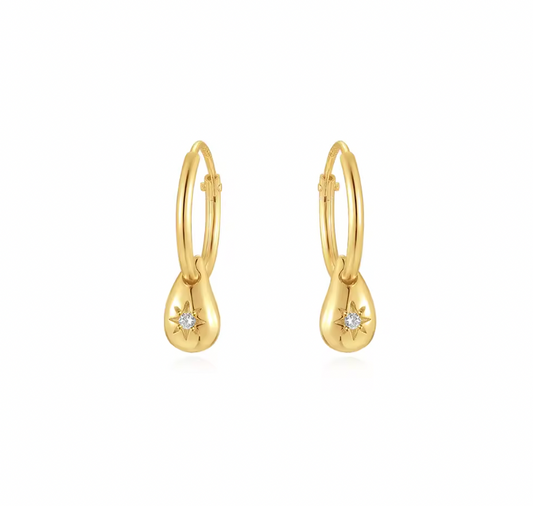Bold Teardrop North Star Hoops