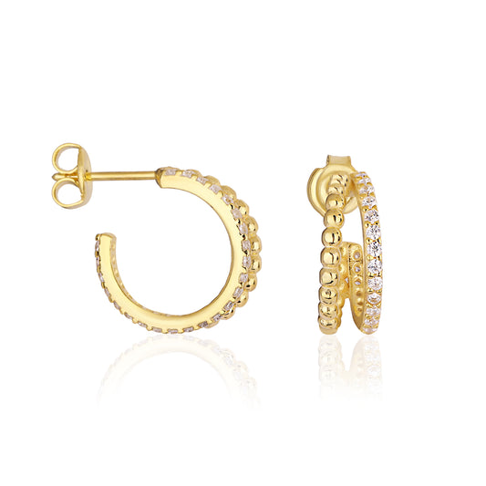Pavé Double Hoops