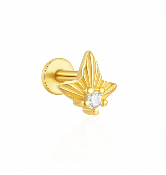 Triple Spike Circle Stud Earring