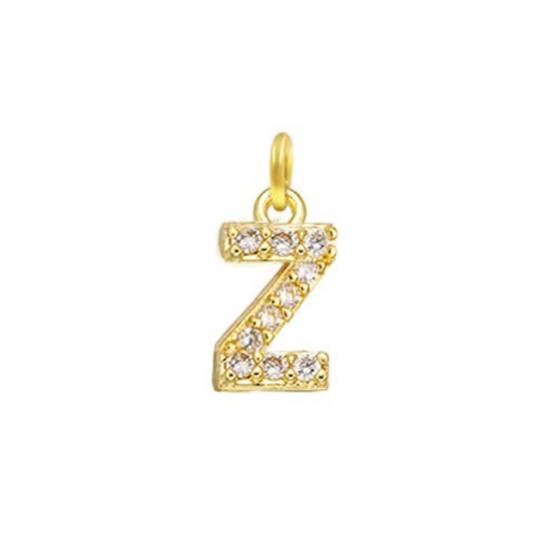 English Pavé Letter Charm