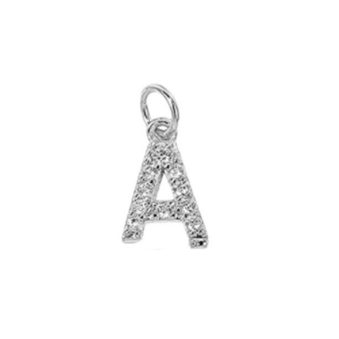 English Pavé Letter Charm