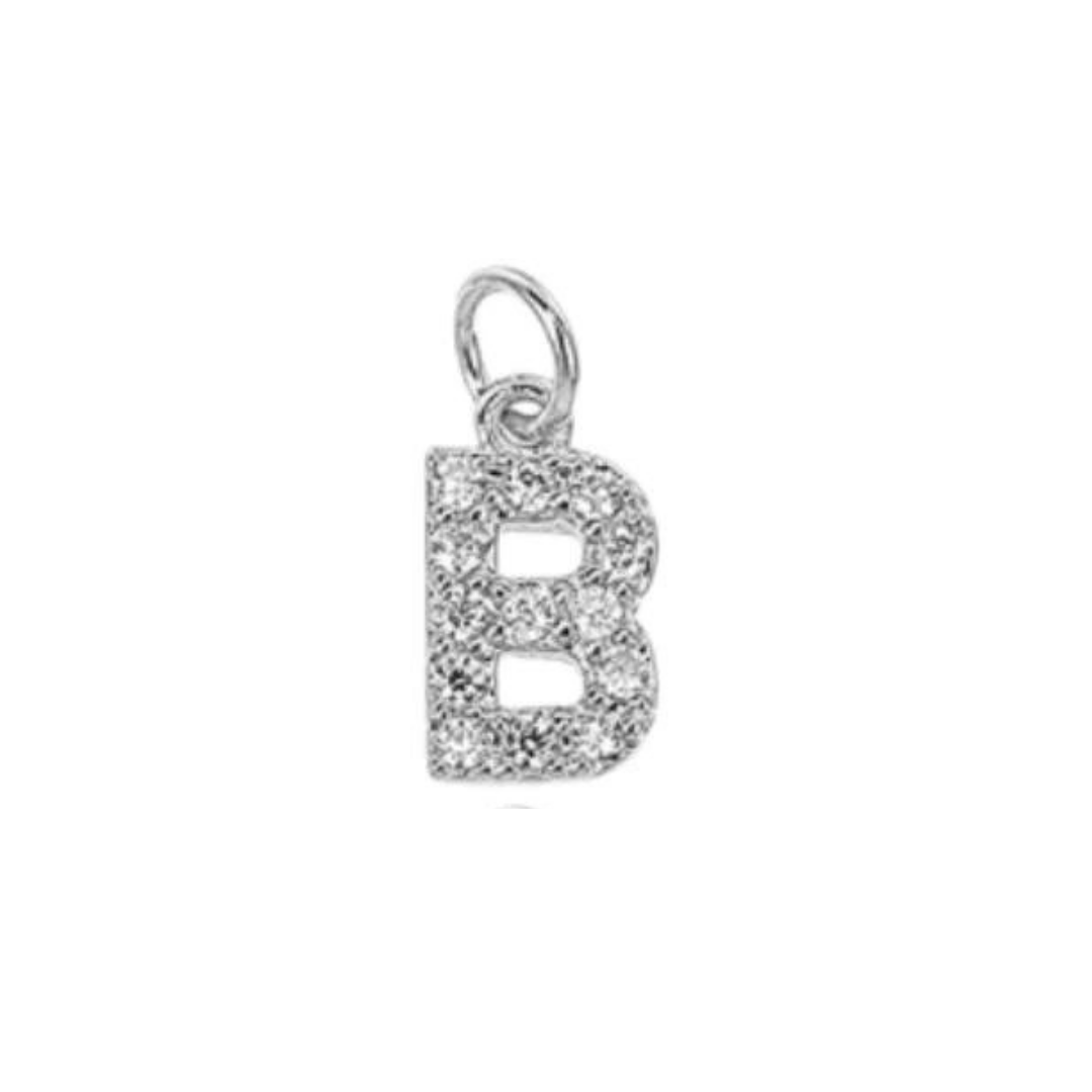 English Pavé Letter Charm