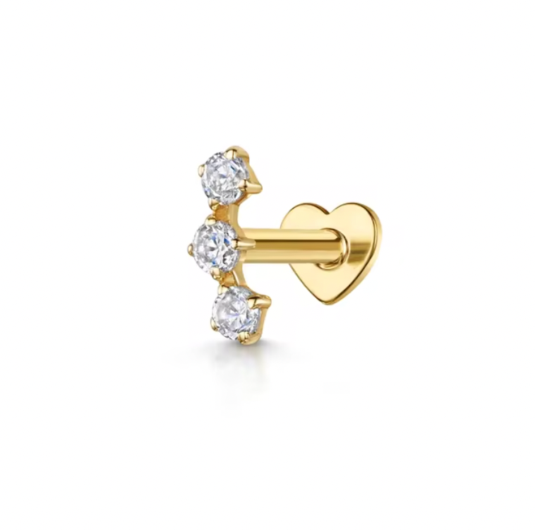 Triple Circles Curved Stud Earring