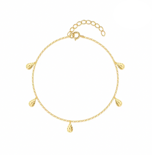 Dangling Bold Textured Pears Bracelet