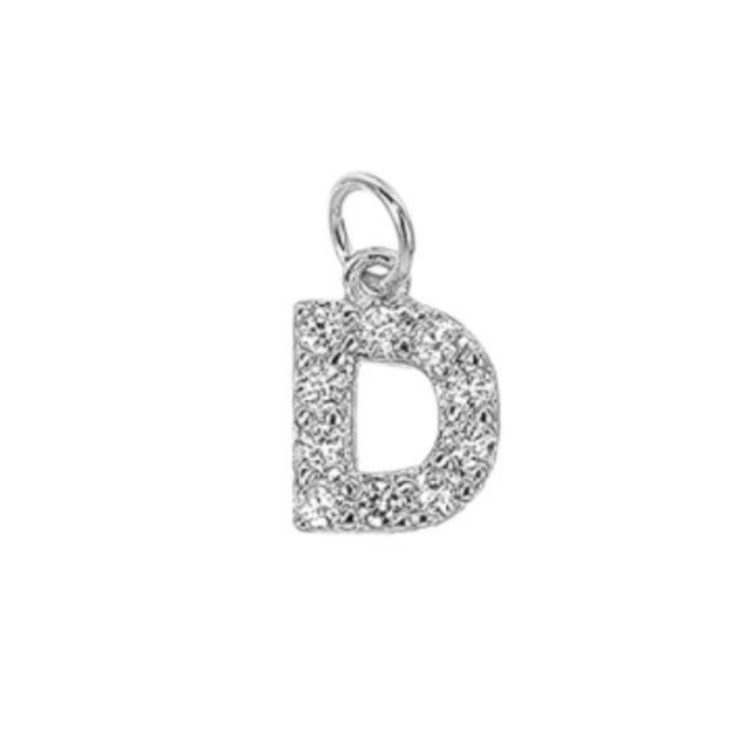 English Pavé Letter Charm
