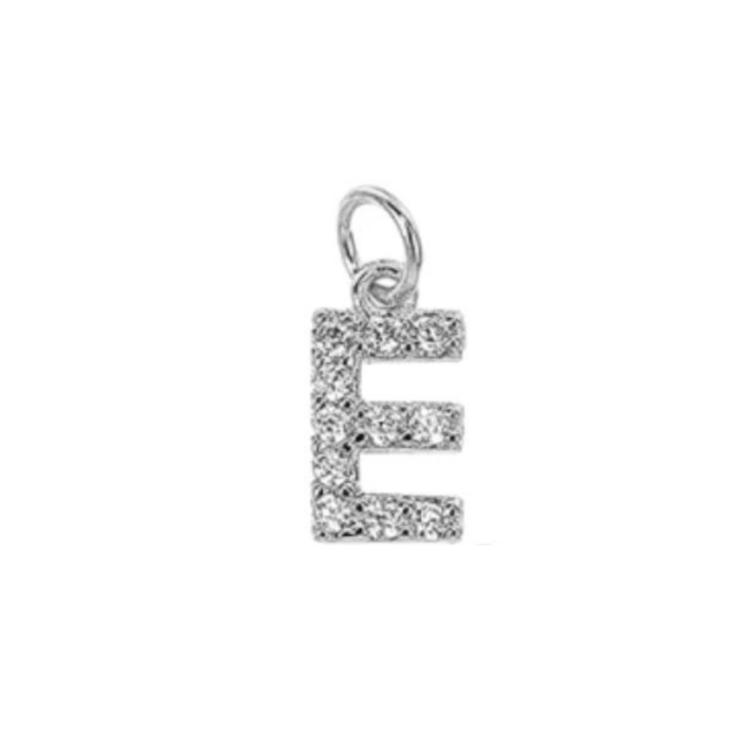 English Pavé Letter Charm