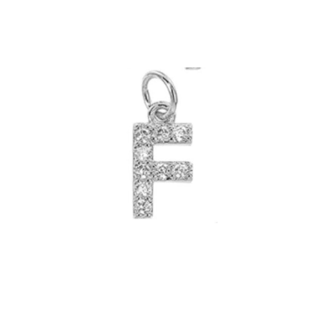 English Pavé Letter Charm