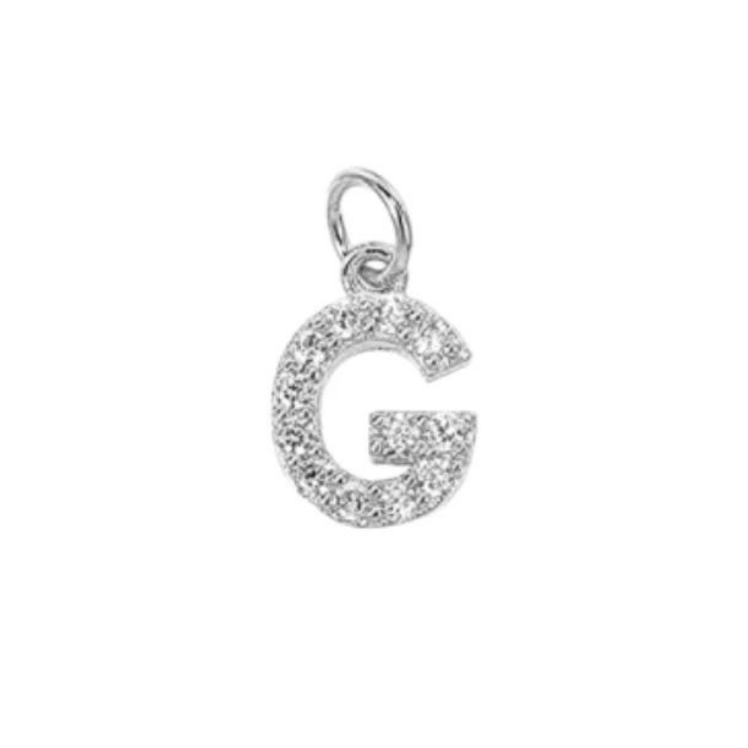 English Pavé Letter Charm