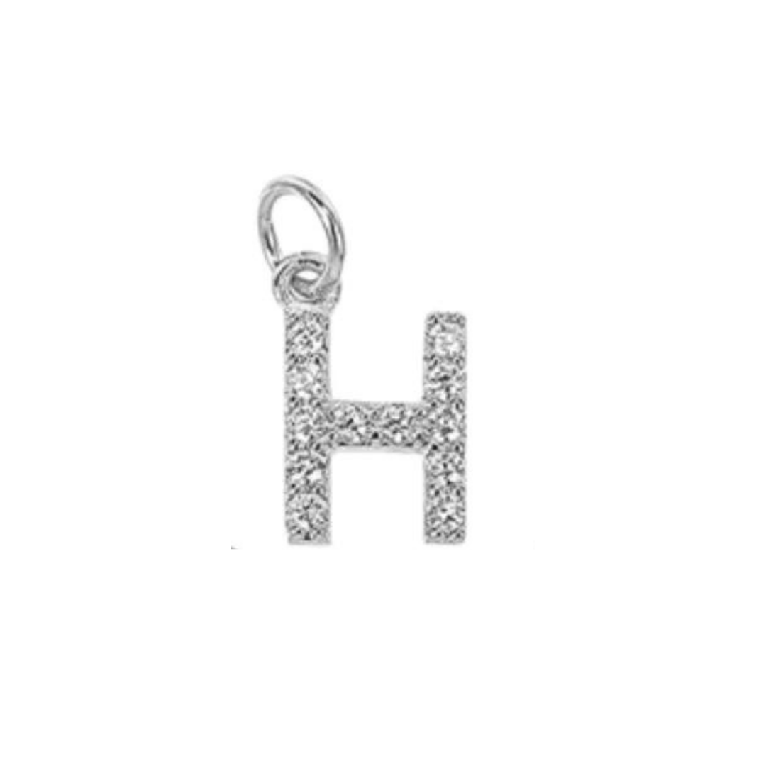 English Pavé Letter Charm