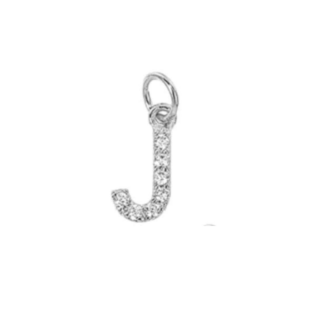 English Pavé Letter Charm