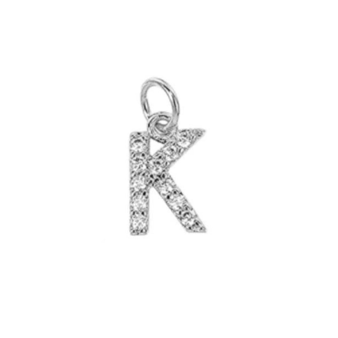 English Pavé Letter Charm