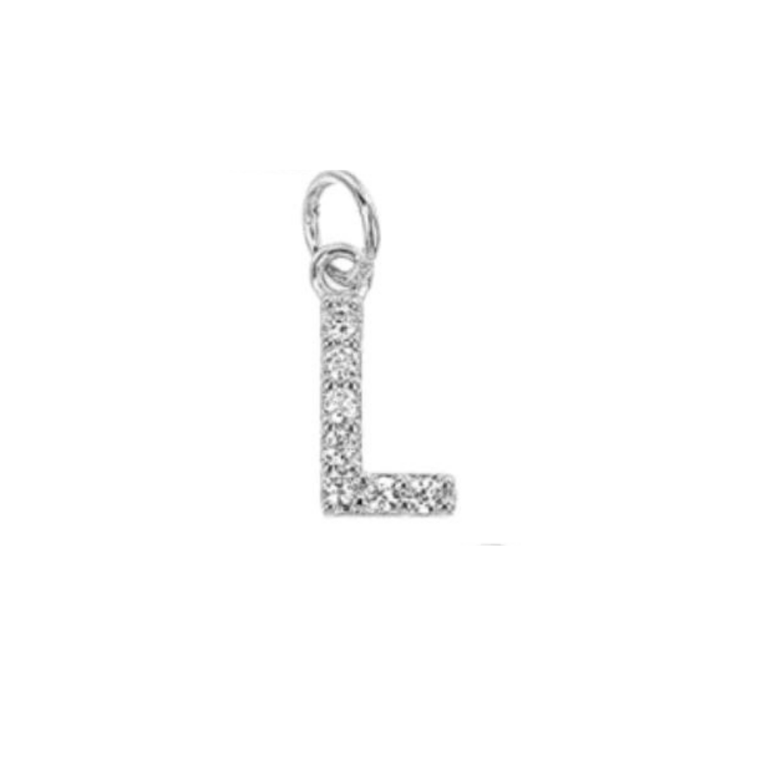 English Pavé Letter Charm