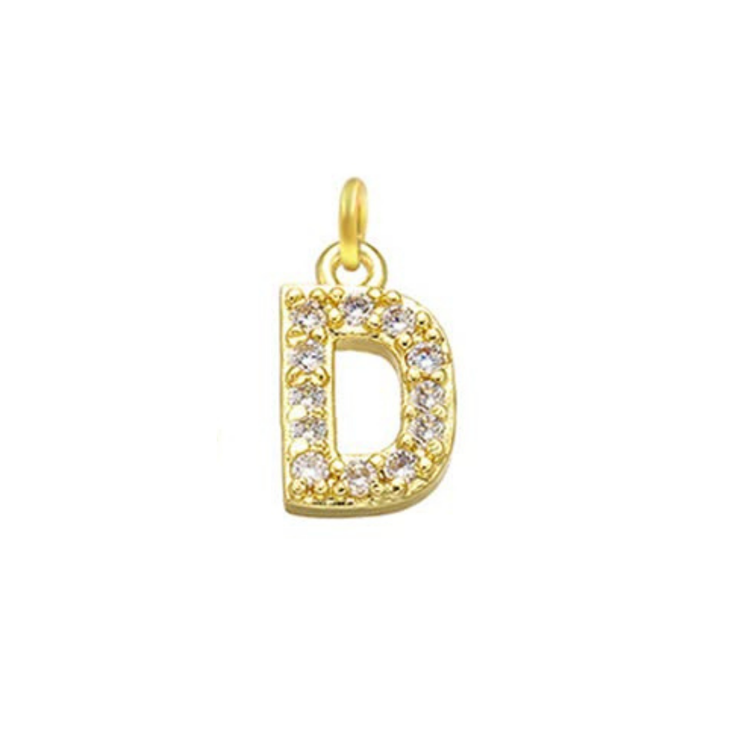 English Pavé Letter Charm