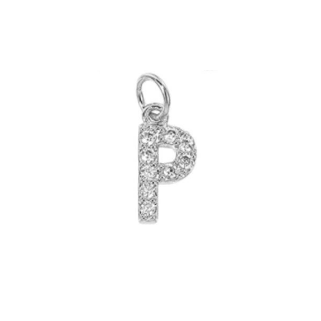 English Pavé Letter Charm