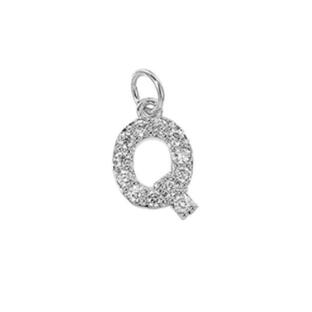 English Pavé Letter Charm