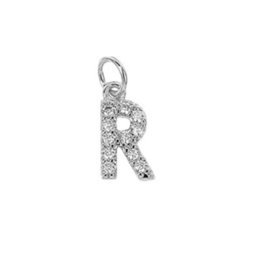English Pavé Letter Charm