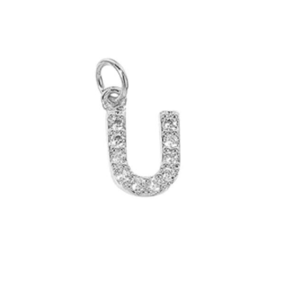 English Pavé Letter Charm