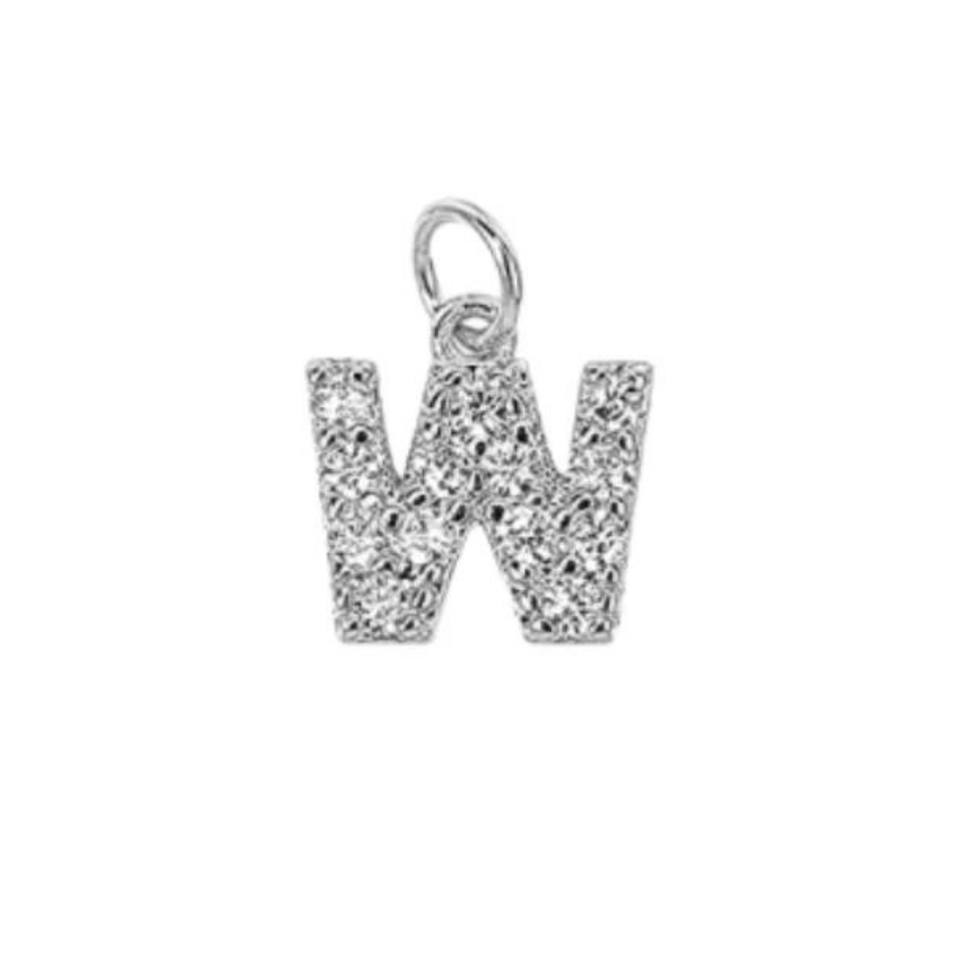 English Pavé Letter Charm