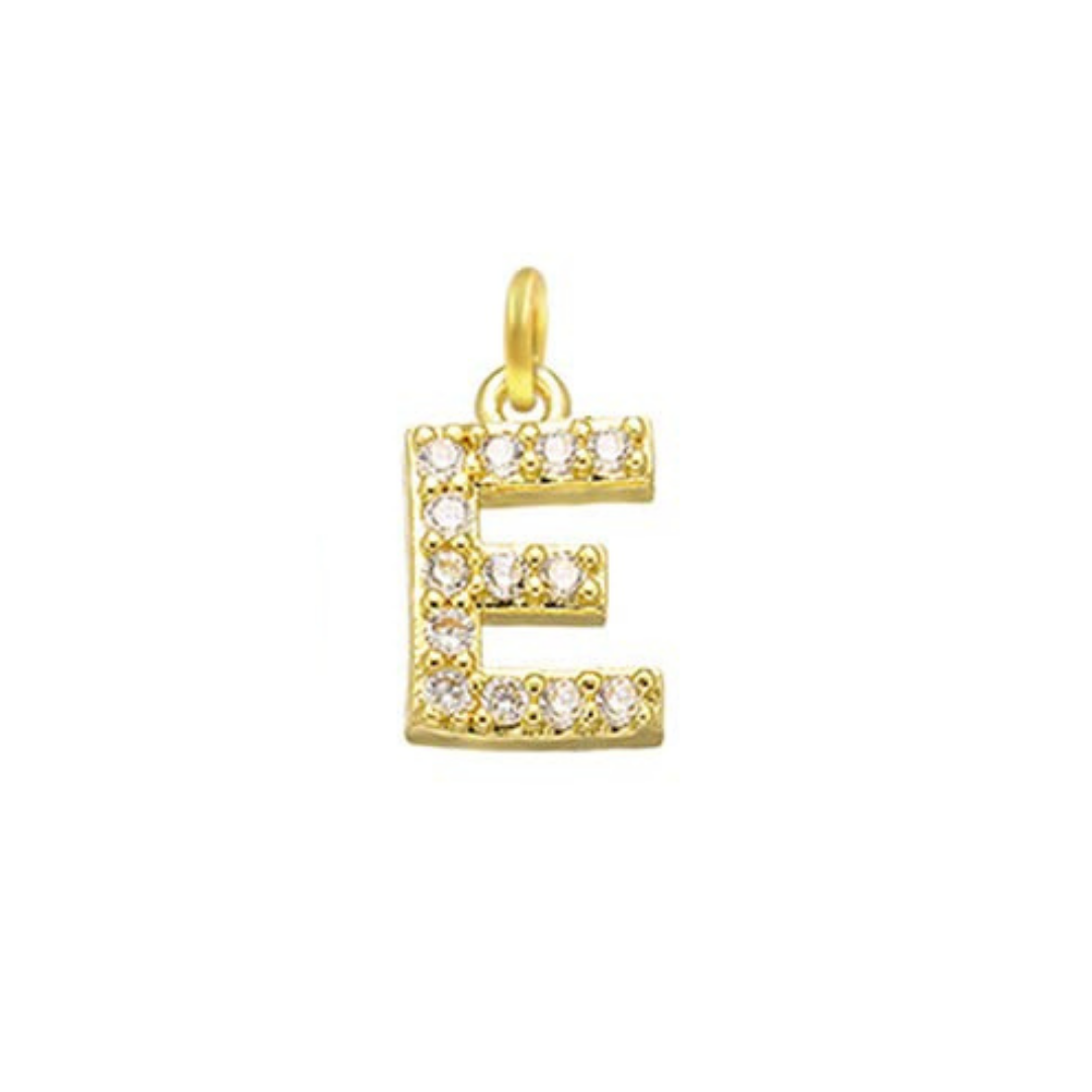 English Pavé Letter Charm