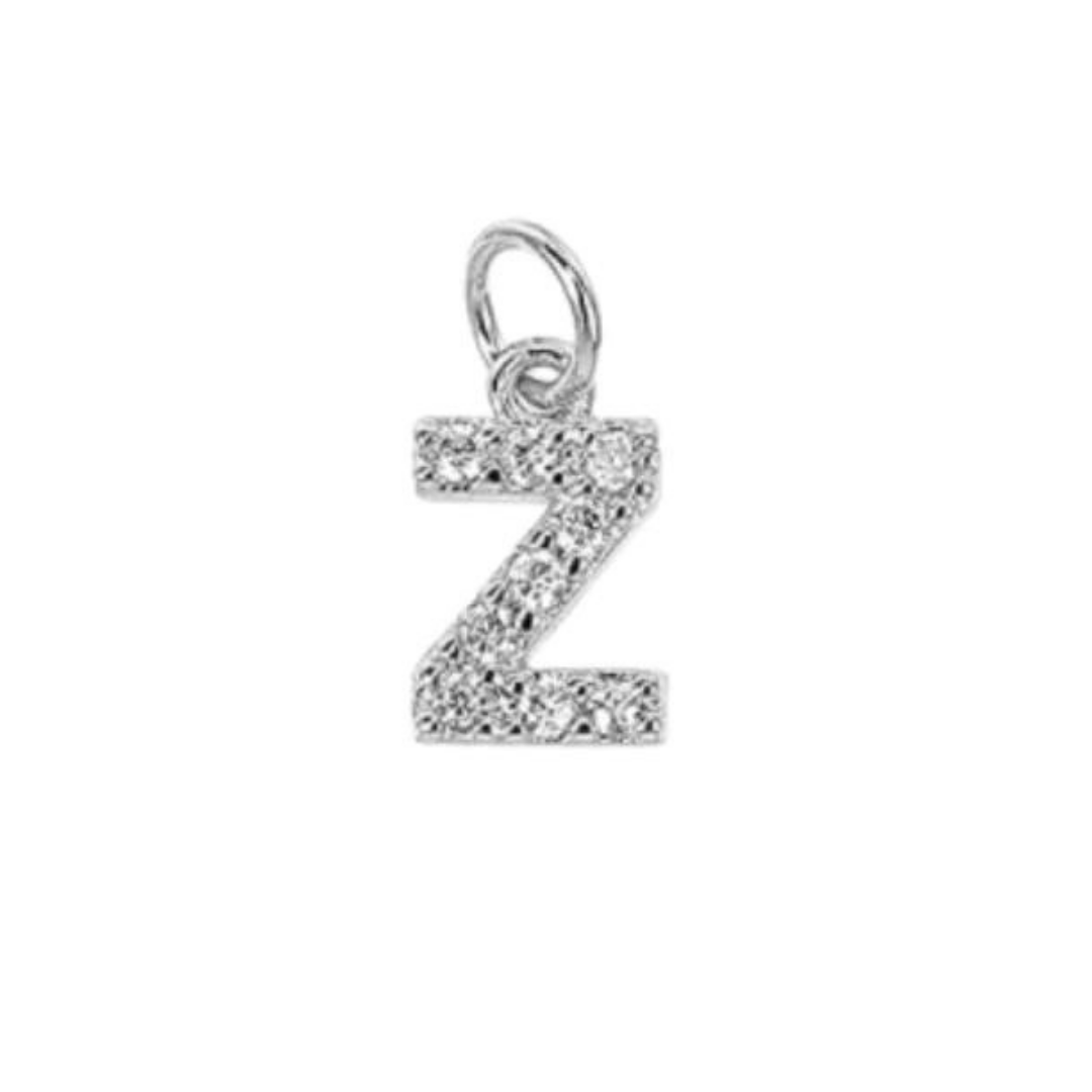 English Pavé Letter Charm