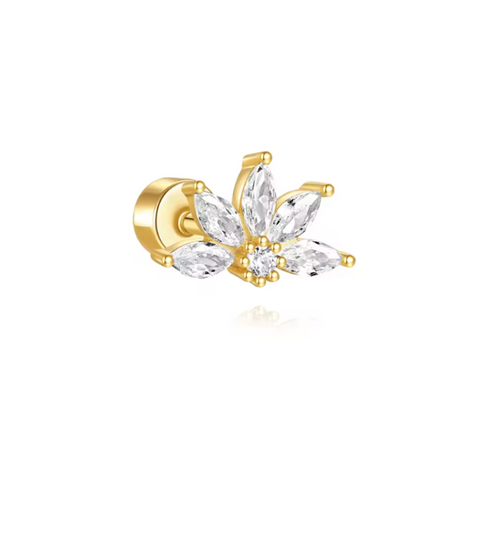 Crown Circle Stud Earring