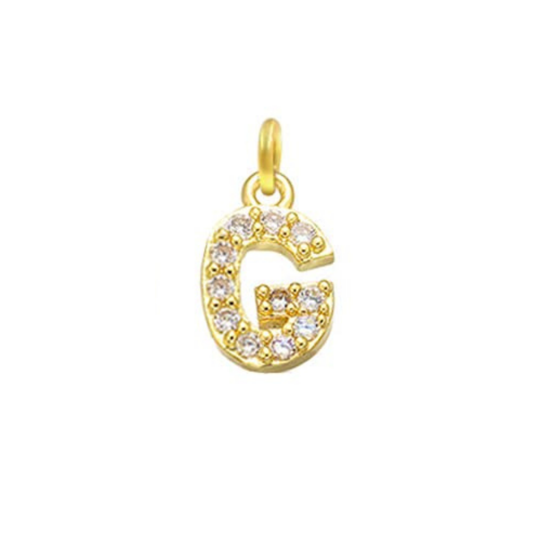 English Pavé Letter Charm