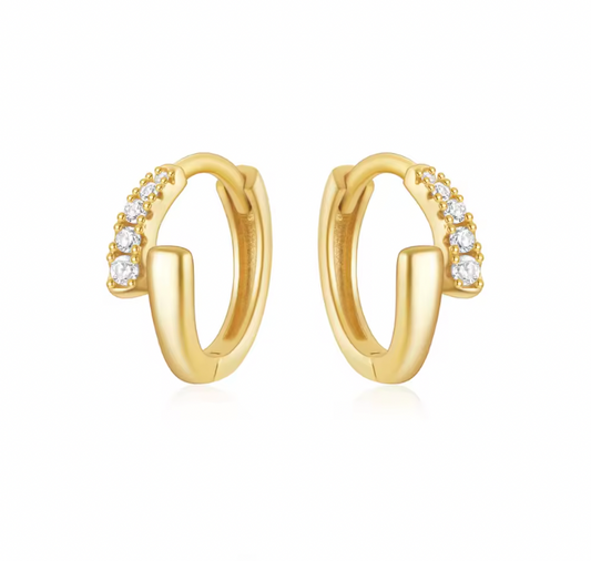 Pavé Bold Twist Huggie Hoops