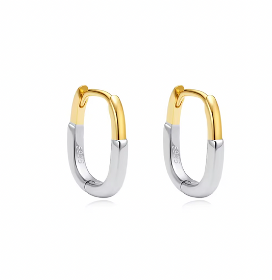 Mixed Metals Rectangle Hoops