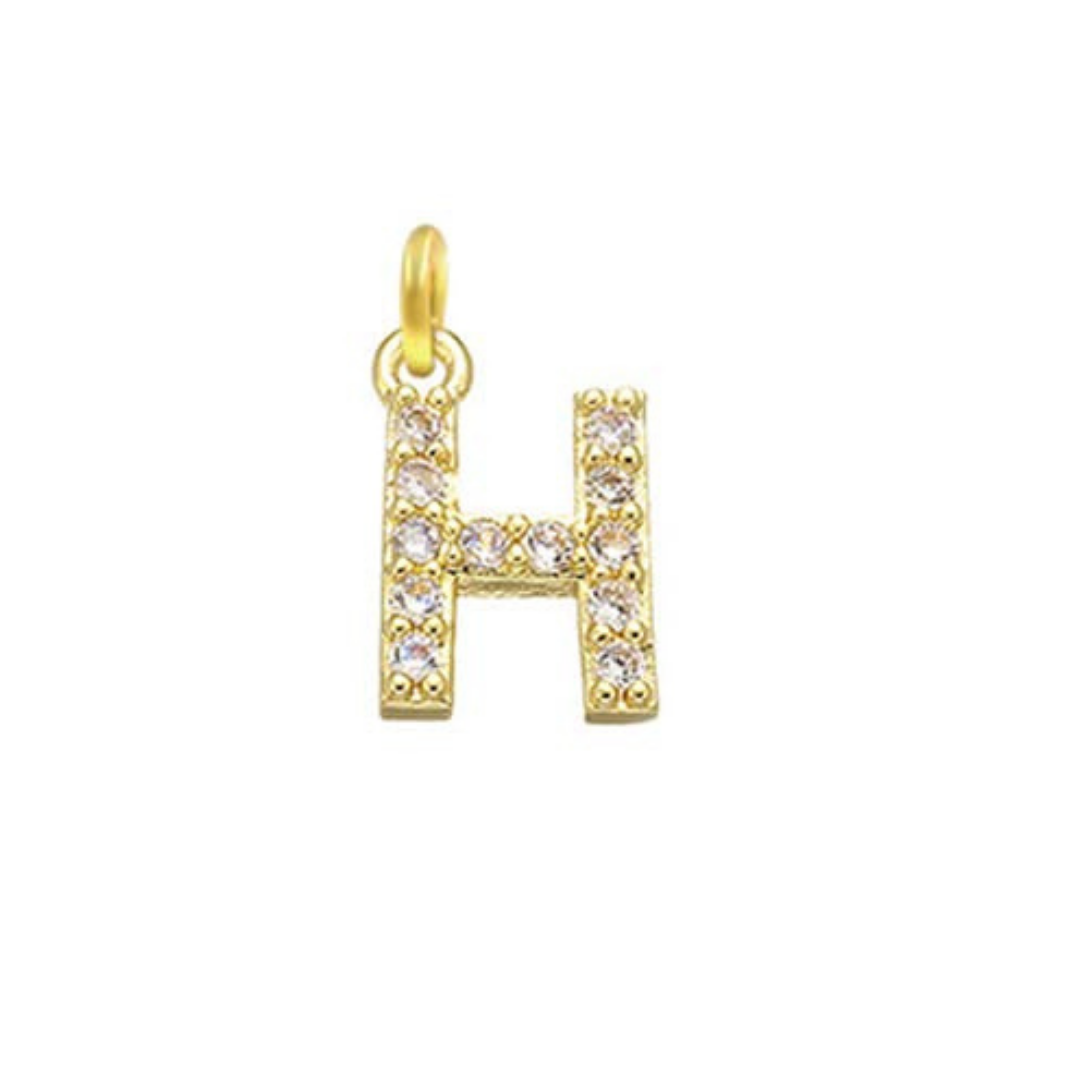 English Pavé Letter Charm