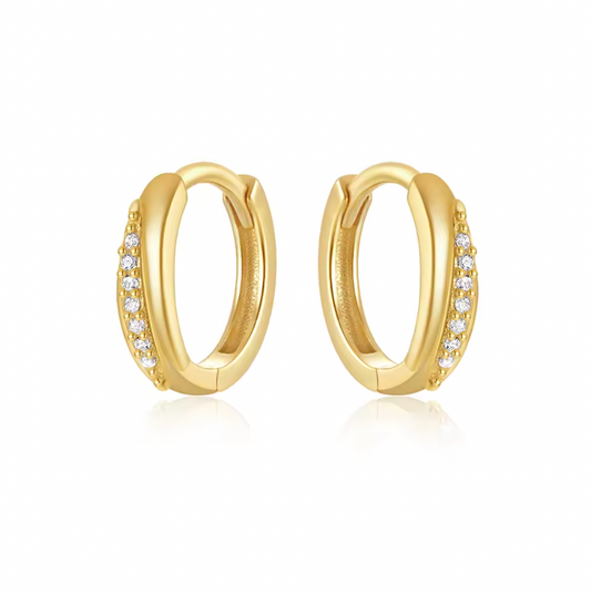 Pavé Line Bold Huggie Hoops