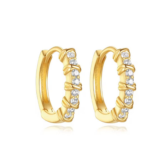 Pavé Bold Roped Hoops