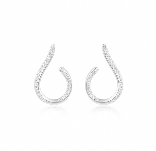 Pavé Curved Silhouette Hoops