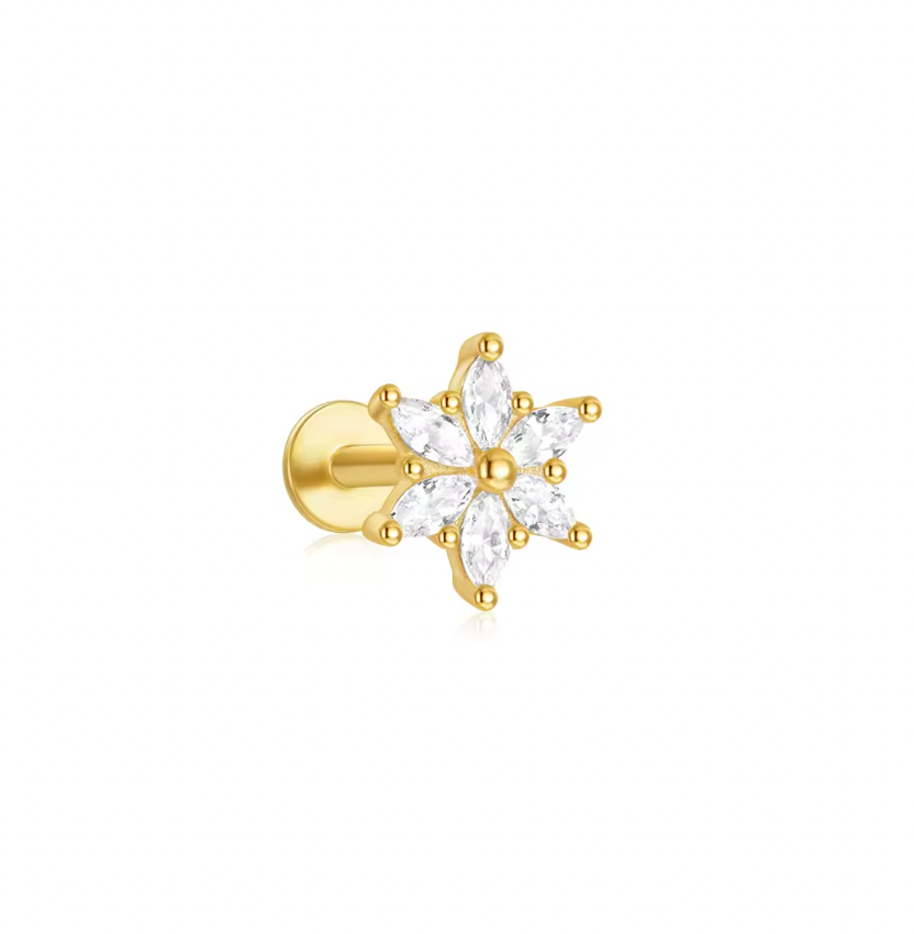Crystal Flower Stud Earring