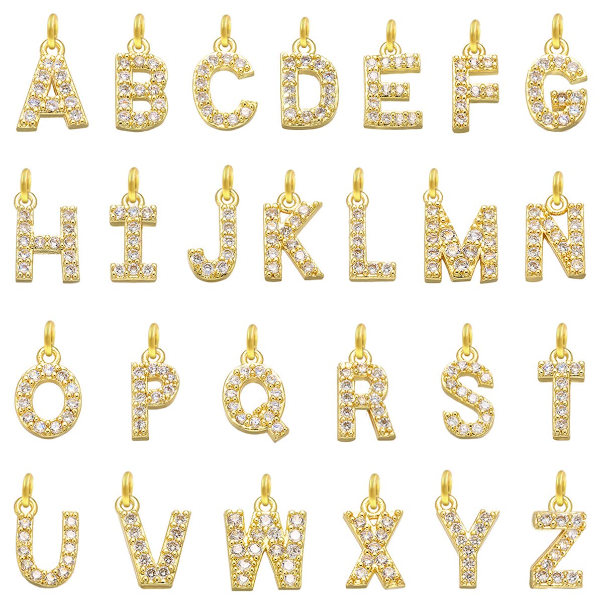 English Pavé Letter Charm
