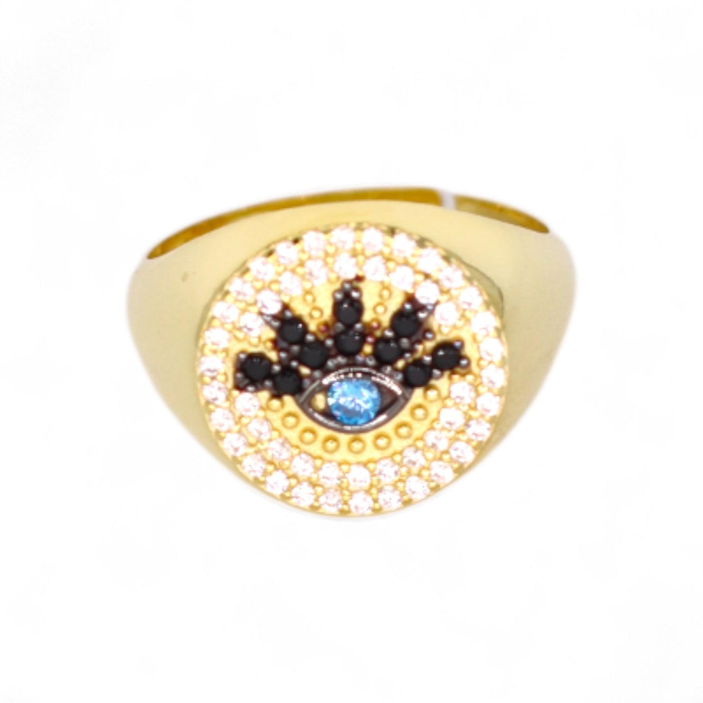 Pavé Evil Eye Signet Ring