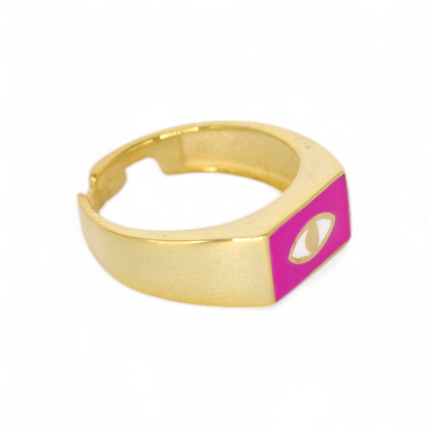 Enamel Eye Rectangle Signet Ring