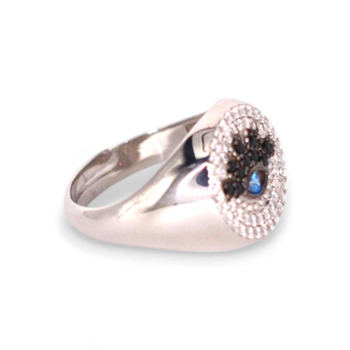 Pavé Evil Eye Signet Ring