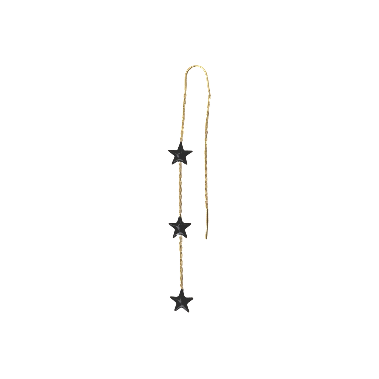 Triple Enamel Stars Threader Earring
