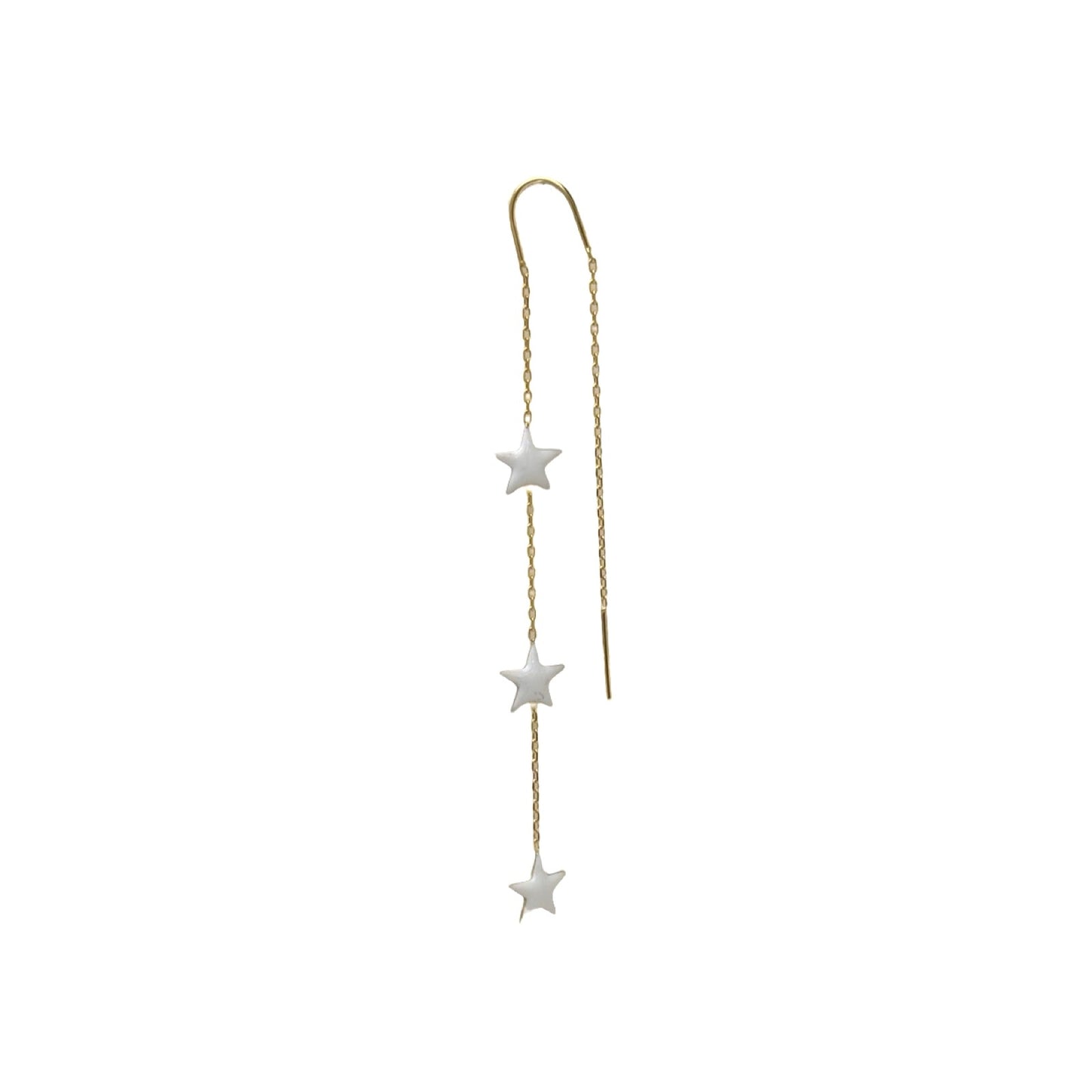 Triple Enamel Stars Threader Earring