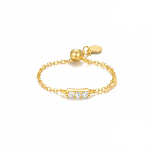 Triple Circles Bar Chain Ring