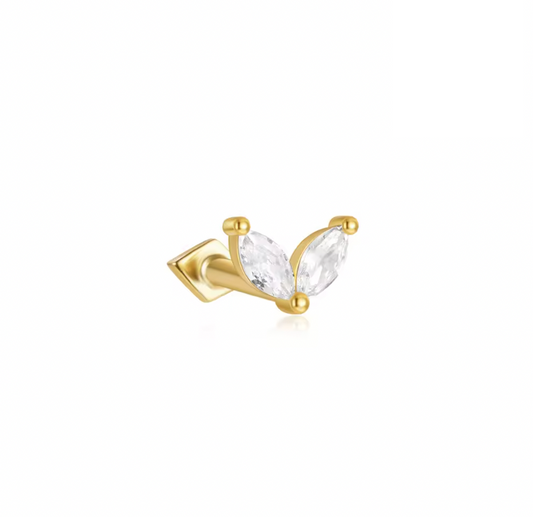 Double Marquise Petals Double Sided Stud